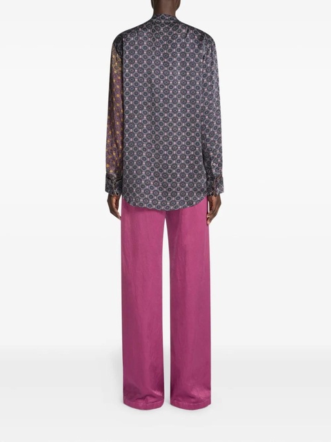 DRIES VAN NOTEN patterned pussy-bow blouse - Blue - zdjęcie produktu nr 2