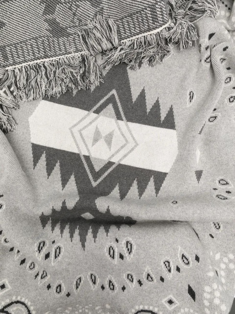Alanui paisley intarsia-knit scarf - Grey - zdjęcie produktu nr 2