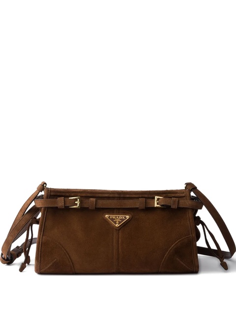 Prada suede buckle-fastening shoulder bag - Brown - zdjęcie produktu nr 1