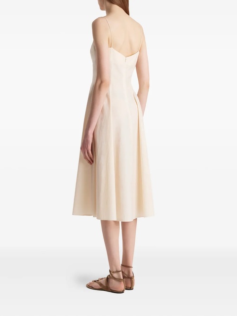 KHAITE Isabella spaghetti-strap A-line midi dress - Neutrals - zdjęcie produktu nr 1