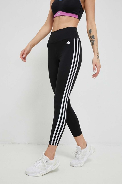 adidas Performance legginsy treningowe Train Essentials 3-Stripes kolor czarny z nadrukiem HT5438 - zdjęcie produktu nr 1