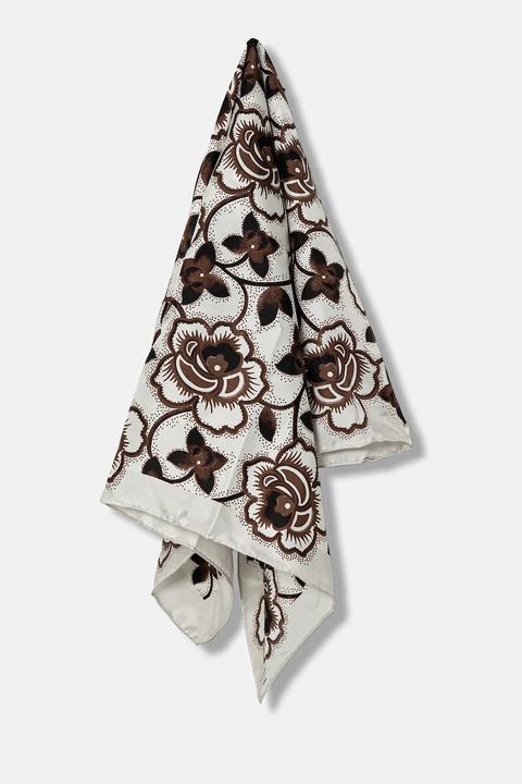 Weekend Max Mara apaszka jedwabna ONESTO damska kolor czarny wzorzysta 2525546094600 - zdjęcie produktu nr 2