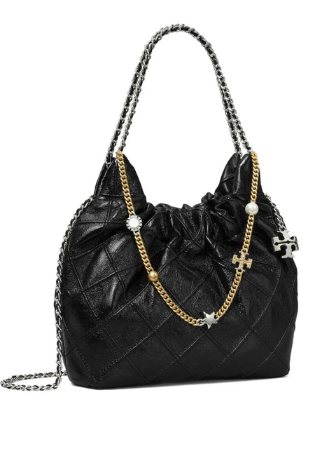 Tory Burch mini Fleming Distressed tote bag - Black - zdjęcie produktu nr 1