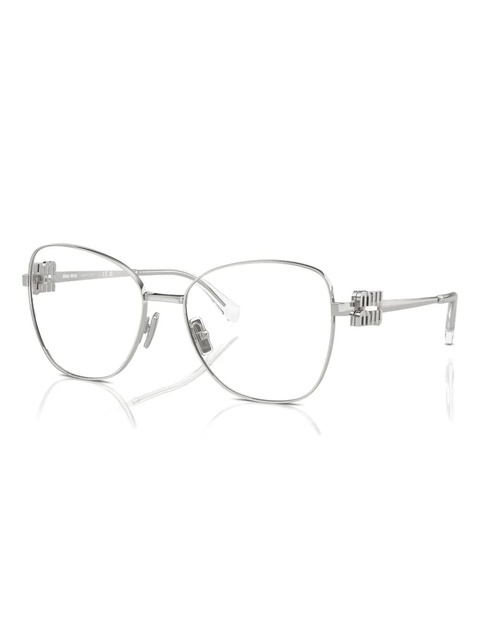 Miu Miu Eyewear cat-eye frame temple-detail glasses - Silver - zdjęcie produktu nr 2