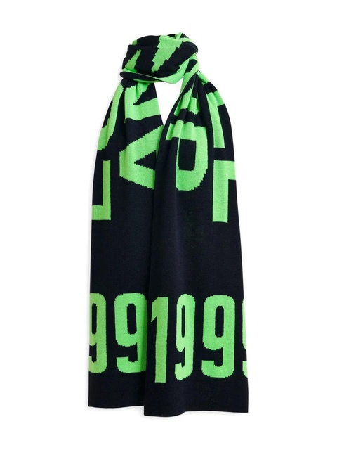 Essentiel Antwerp intarsia logo scarf - Blue - zdjęcie produktu nr 2
