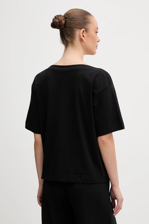United Colors of Benetton t-shirt bawełniany damski kolor czarny 35P5D10AV - zdjęcie produktu nr 2