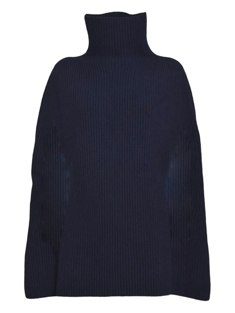 Jil Sander roll-neck ribbed cape - Neutrals - zdjęcie produktu nr 1