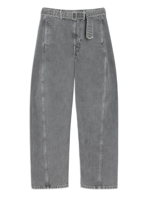LEMAIRE buckle-closure panelled trousers - Grey - zdjęcie produktu nr 1