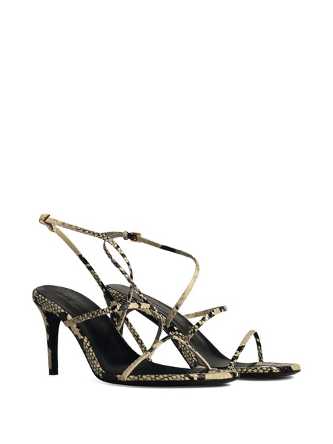 KHAITE 80mm snakeskin-embossed leather sandals - Neutrals - zdjęcie produktu nr 2