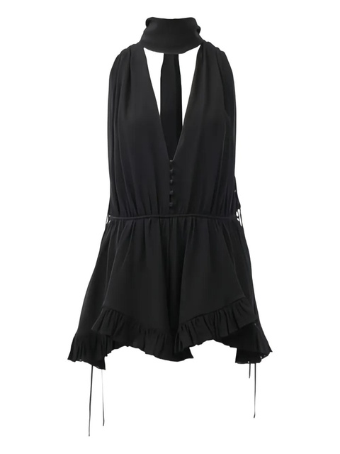 Chloé v-neck ruffled jumpsuit - Black - zdjęcie produktu nr 2