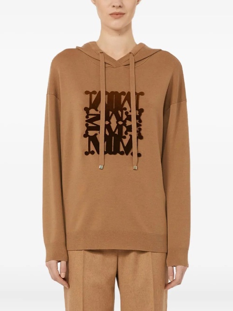 Max Mara velvet-logo hoodie - Brown - zdjęcie produktu nr 1