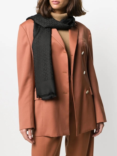 Ferragamo jacquard Gancini shawl - Black - zdjęcie produktu nr 2