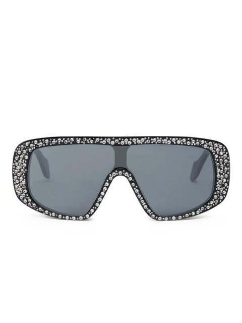 PINKO crystal-embellished geometric sunglasses - Black - zdjęcie produktu nr 1