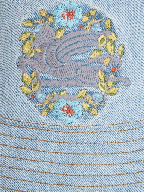 ETRO Pegaso embroidered denim bucket hat - Blue - zdjęcie produktu nr 2
