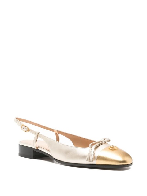 Valentino Garavani bow-detailing slingback ballet flats - Silver - zdjęcie produktu nr 2