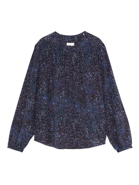 ISABEL MARANT speckled pleated blouse - Blue - zdjęcie produktu nr 1