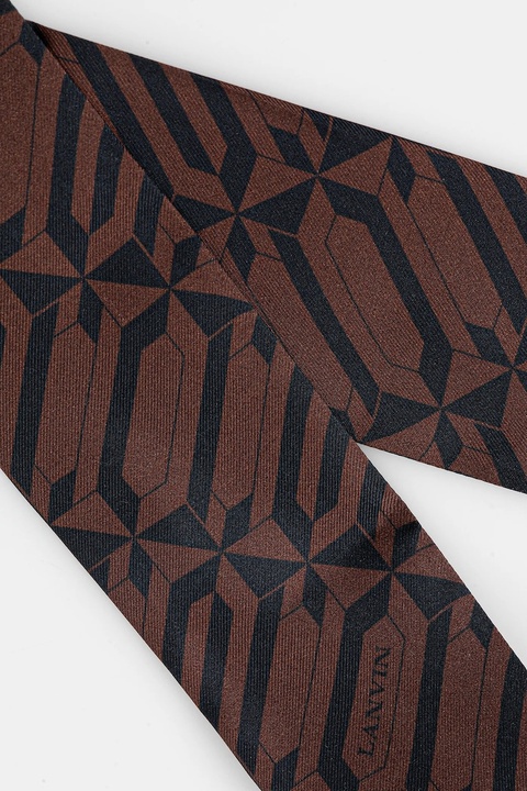 Lanvin apaszka jedwabna damski kolor brązowy wzorzysta 710004328 - zdjęcie produktu nr 1