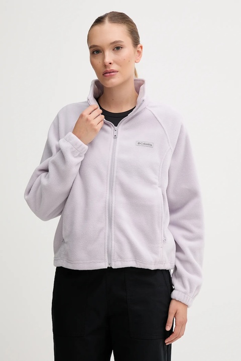 Columbia bluza polarowa Benton Springs damska kolor fioletowy gładka 2136221 - zdjęcie produktu nr 1