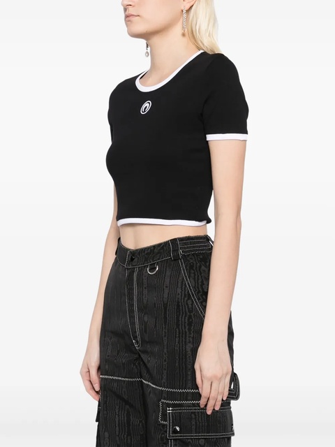 Marine Serre organic cotton blend t-shirt - Black - zdjęcie produktu nr 2