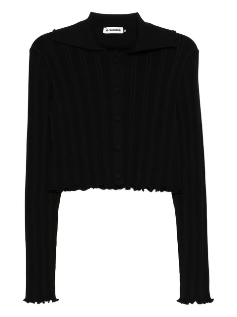 Jil Sander frilled cardigan - Black - zdjęcie produktu nr 2