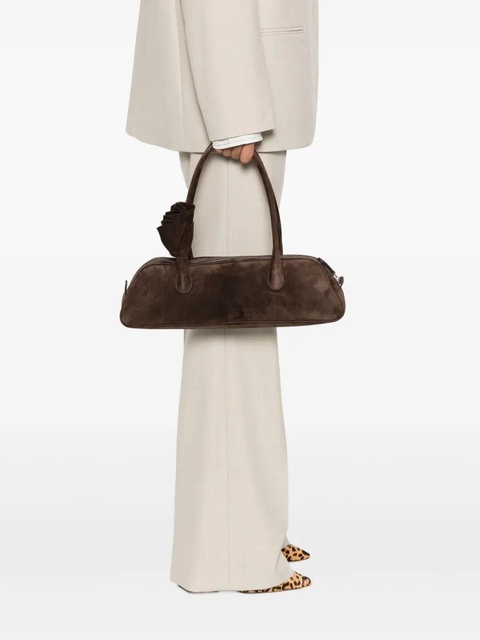 Magda Butrym Briggitte rose-embellished suede tote bag - Brown - zdjęcie produktu nr 2