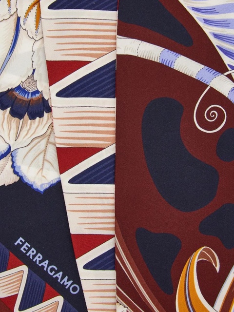 Ferragamo floral-print silk scarf - Blue - zdjęcie produktu nr 2