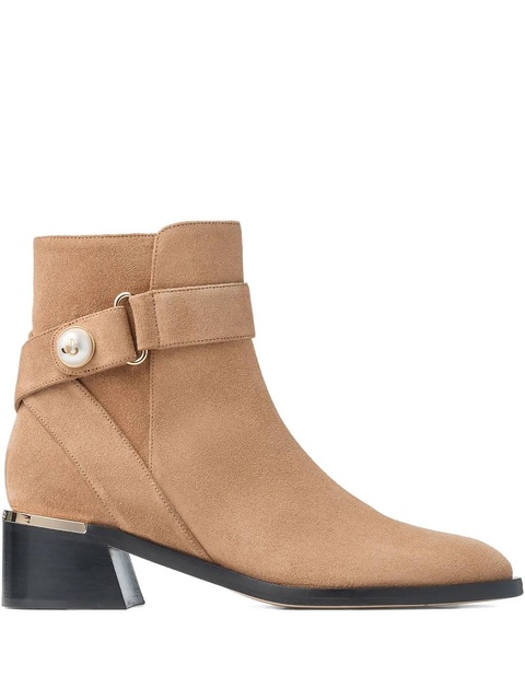 Jimmy Choo 50mm Noor embellished buckle boots - Neutrals - zdjęcie produktu nr 1