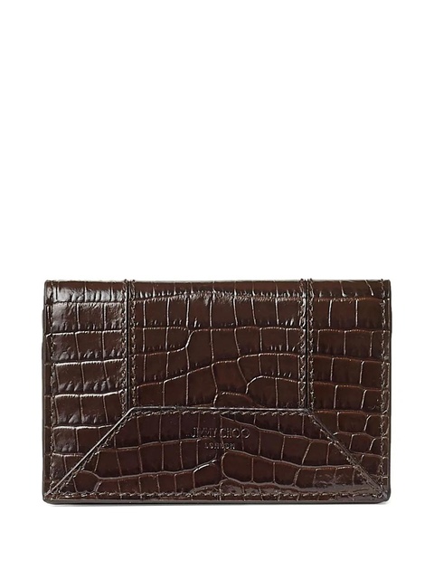 Jimmy Choo Nello crocodile-effect leather wallet - Brown - zdjęcie produktu nr 1