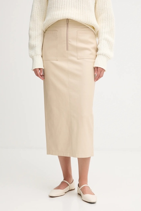 Marc Aurel spódnica kolor beżowy midi prosta 2330-2020-92699 - zdjęcie produktu nr 1