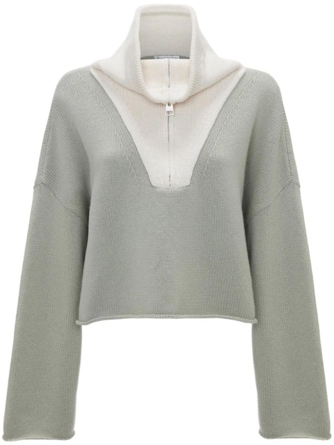 JW Anderson logo-patch long-sleeve jumper - White - zdjęcie produktu nr 1