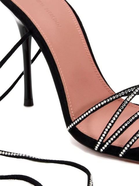 Amina Muaddi 95mm Lori strappy embellished sandals - Black - zdjęcie produktu nr 2