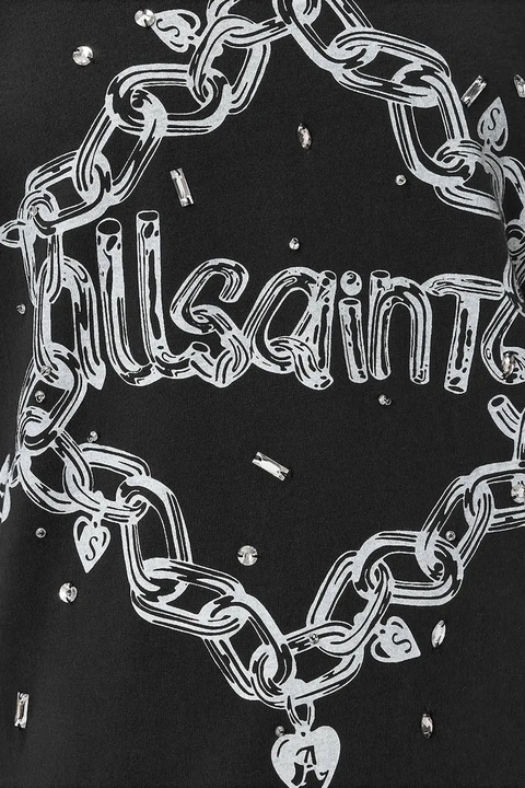 AllSaints sukienka bawełniana DRIP kolor czarny mini oversize W082DD - zdjęcie produktu nr 1