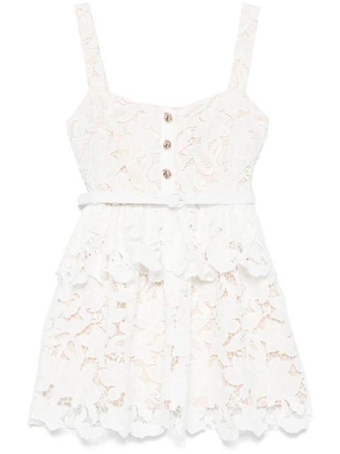 Self-Portrait lace tiered mini dress - White - zdjęcie produktu nr 1