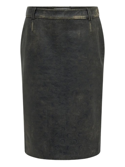 Marine Serre Moon leather midi skirt - Black - zdjęcie produktu nr 1