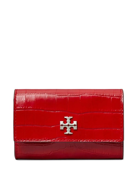 Tory Burch Kira croc-embossed flap wallet - Red - zdjęcie produktu nr 1