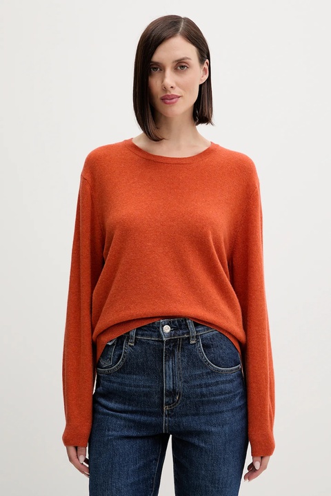 United Colors of Benetton sweter wełniany damski kolor pomarańczowy lekki 1002D10BG - zdjęcie produktu nr 1