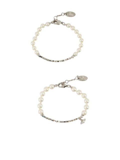 Vivienne Westwood pearl-embellished logo bracelet - Silver - zdjęcie produktu nr 1