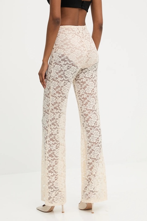 Answear Lab spodnie damskie kolor beżowy dzwony high waist - zdjęcie produktu nr 2