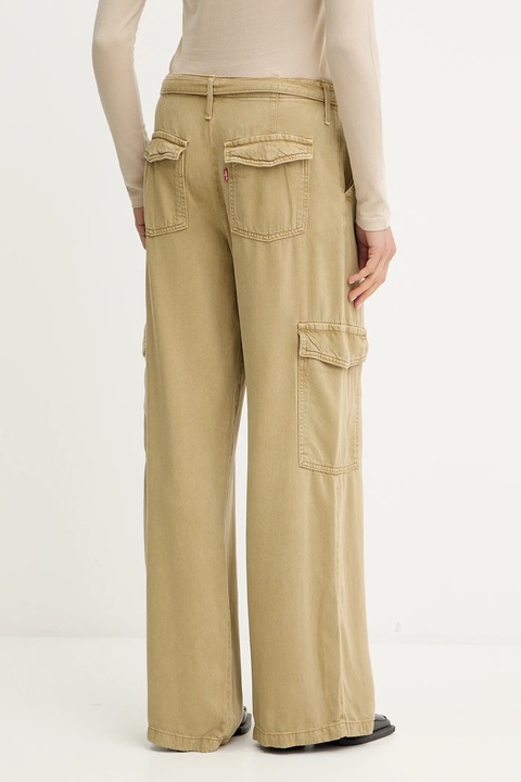 Levi's spodnie BAGGY DAD CARGO damskie kolor zielony szerokie medium waist 003IN.0005 - zdjęcie produktu nr 2