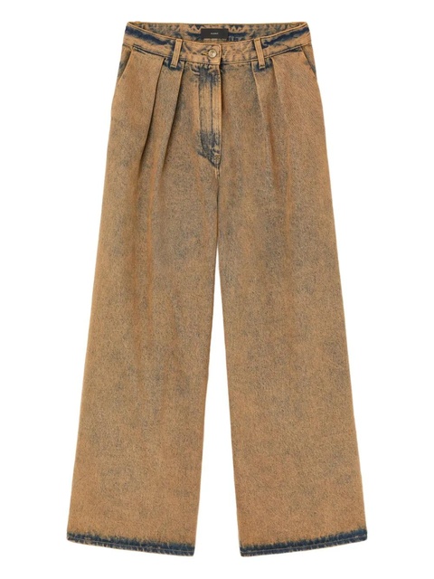 Alanui Desert Rose pleat-detailed acid-wash jeans - Brown - zdjęcie produktu nr 1