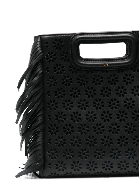 Maje M perforated leather tote bag - Black - zdjęcie produktu nr 2