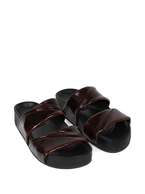 DRIES VAN NOTEN patent-leather double-strap sandals - Brown - zdjęcie produktu nr 2