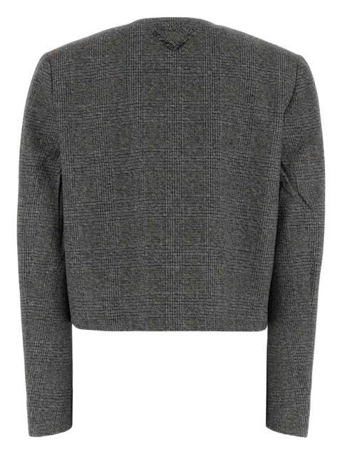 Prada checked cropped jacket - Grey - zdjęcie produktu nr 2