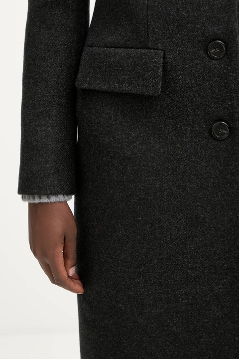Pinko płaszcz z dodatkiem wełny kolor czarny 106123 A30G - zdjęcie produktu nr 2