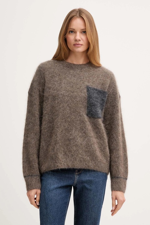 Mos Mosh sweter z dodatkiem wełny ALILA damski kolor brązowy 173800 - zdjęcie produktu nr 1