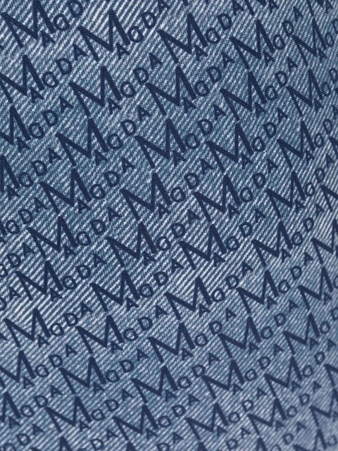 Magda Butrym monogram-print one-shoulder swimsuit - Blue - zdjęcie produktu nr 1