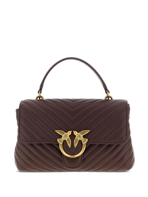 PINKO small Love Lady Puff chevron-quilted leather tote bag - Brown - zdjęcie produktu nr 1