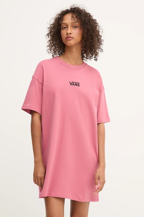 Vans sukienka bawełniana kolor różowy mini oversize VN0A4RU2ZRY1 - zdjęcie produktu nr 1