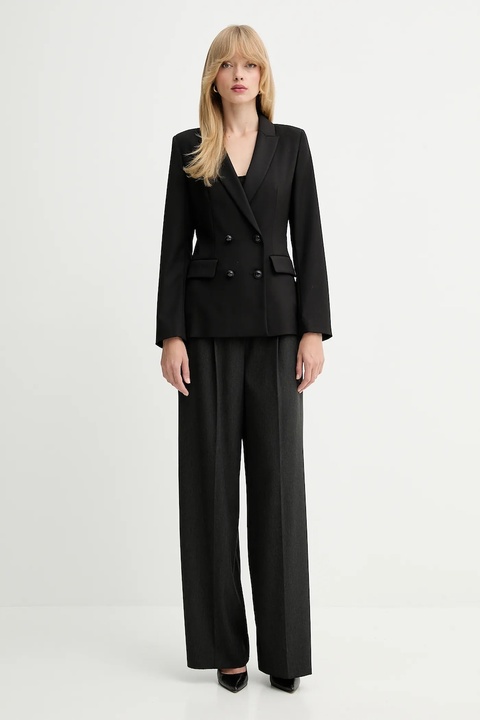 Marella spodnie Emme by Marella damskie kolor szary szerokie high waist 2525136151200 - zdjęcie produktu nr 2