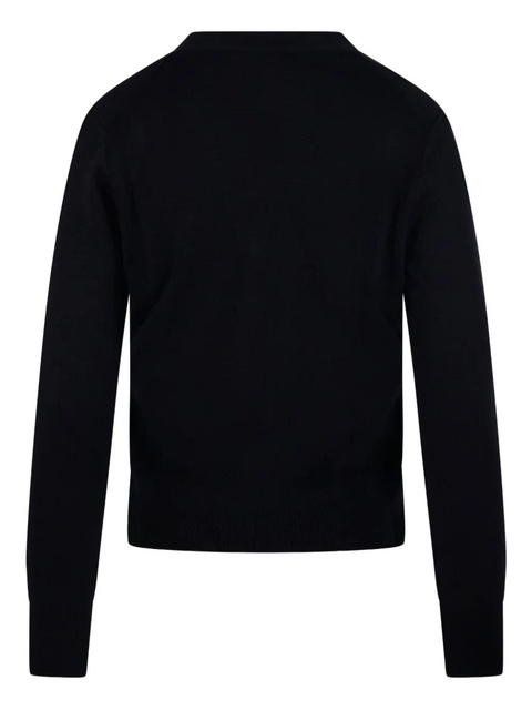 AMI Paris Ami De Coeur-logo embroidered cardigan - Black - zdjęcie produktu nr 2